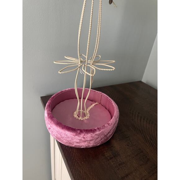 Victorian Shabby Chic Purple Velvet Jewelry Holder w/ Floppy Hat - Picture 4 of 6